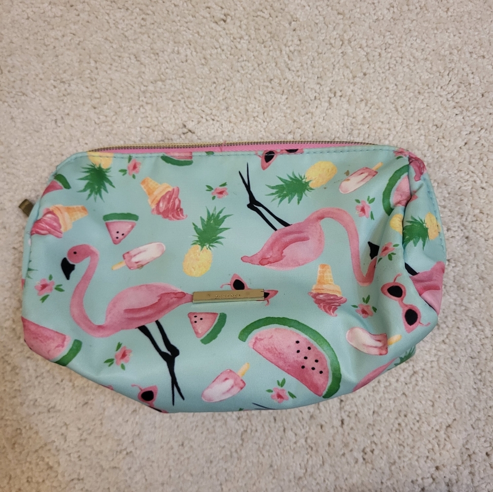 Flamingo Print Accessory Pouch